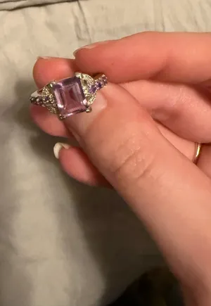 Sterling sliver purple jem ring Silver Size 7 thumbnail 1