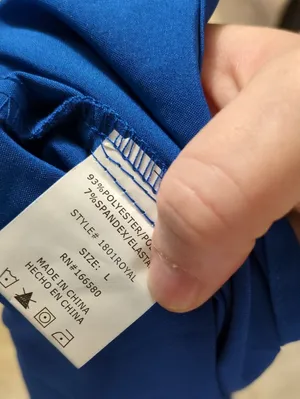 Elite Med Royal Blue Scrub Top Size Large thumbnail 7