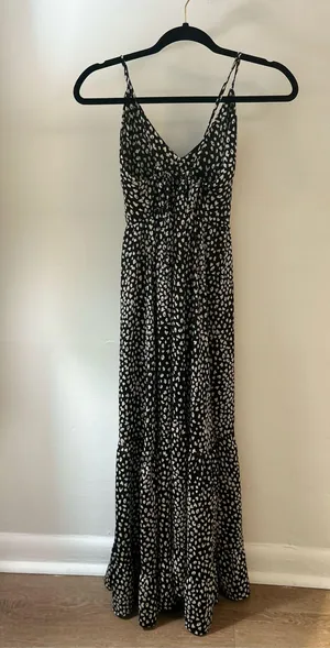 Amazon maxi dress leopard print black and white thumbnail 2