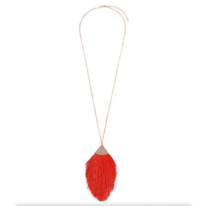 Red thread tassel necklace Red thumbnail 2