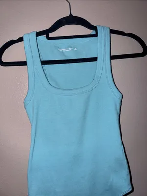 Abercrombie & Fitch Sky Blue Ribbed Scoop Neck Bodysuit thumbnail 2