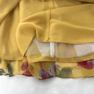 Adrianna Papell Size-10 Women's Midi Dress Halter‎ Yellow Floral Silk $160 thumbnail 12