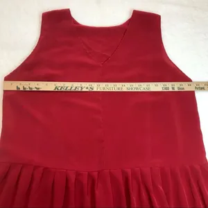 Vintage Shift Dress V-Neck‎ Handmade Pleats Sleeveless Summer Colorful Bright thumbnail 7