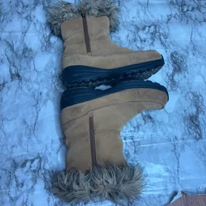 Sorel Northern Lite Tall Snow Boots Waterproof Suede Faux Fur Brown tan 9 thumbnail 5