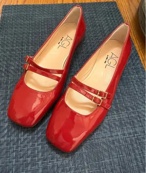 AGL Women's Red Patent Leather Mary Jane Shoes thumbnail 3