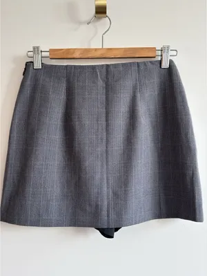 Abercrombie & Fitch Scarlett Mini Skort XS Gray Plaid High Rise Preppy thumbnail 7