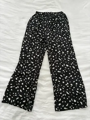 Crescent Black Pants with White Spot Print thumbnail 1