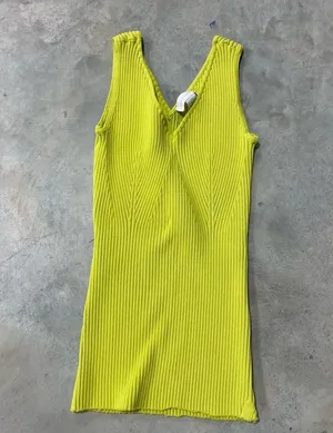 House of Harlow 1960 Lime Sherbet Ribbed Tank Women Sleeveless Size Small Sexy thumbnail 1