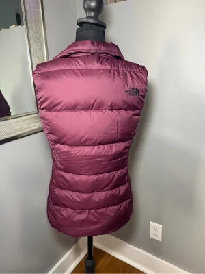 The North Face 550 Fill Goose Down Puffer Vest Plum Quilted XS thumbnail 6