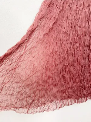 Miss Sparkling Pink Rose Textured Feather Fringe Mesh Maxi Skirt High Waist XL thumbnail 3