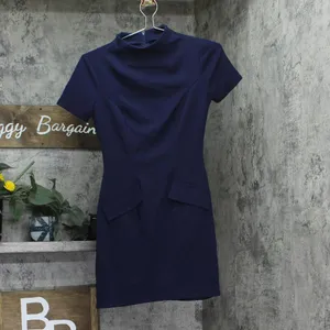 B Darlin Juniors Short Sleeve Mockneck Mini Dress 45UAP84 Navy Blue 0 thumbnail 2