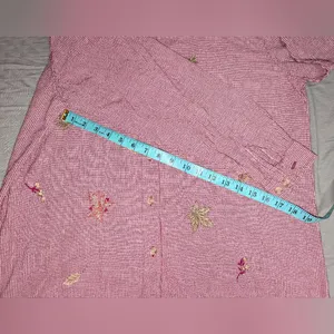 Cabin Creek Embroidered Fall Leaves Flannel Button Up Shirt Women's Large Red/Wt thumbnail 6