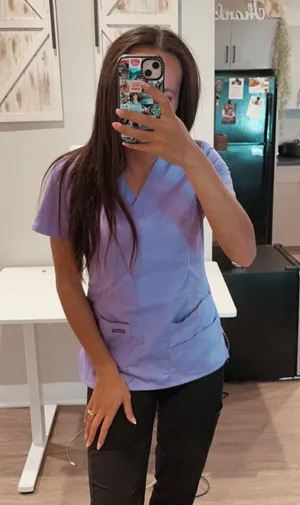 Purple scrub shirt thumbnail 4