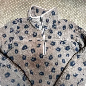 Abercrombie & Fitch M Leopard Fleece Sherpa Soft Pullover Jacket Animal Print thumbnail 7