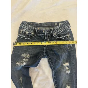 Miss Me Jeans, Women's Size 26, Blue, Denim, Gems Back Pocket, Flared thumbnail 9