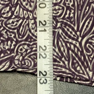 LOFT Purple & White Floral V-Neck Long Sheer Sleeve Blouse thumbnail 10
