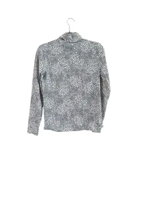 Women's J.Crew Long Sleeve Mock Neck Tee, Size M, White and Black Polka Dot thumbnail 3
