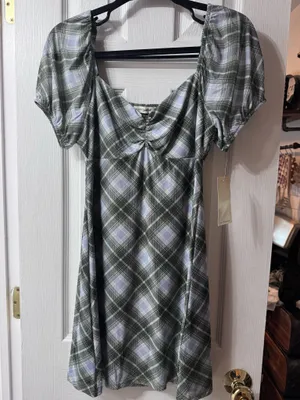 Born to be spoiled plaid dress with slip (fits medium or small) thumbnail 1