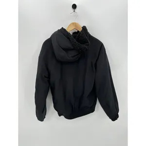 Lululemon Reversible Fleece Jacket Womens 8‎ Black Full Zip Sherpa Lined Hooded thumbnail 2