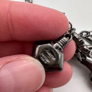 Pardma Paris charm parfum bottle shoes‎ dangle chain necklace gunmetal thumbnail 6