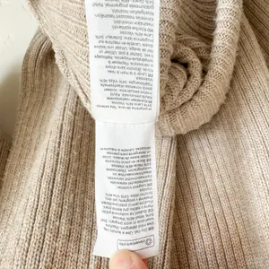 & Other Stories | Mock Neck Ribbed Knit Wool Blend Midi Dress in Oatmeal Tan‎ thumbnail 7