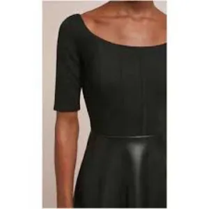 NWT Anthropologie Bailey 44 Parlour Ponte skater faux leather dress size XL thumbnail 4