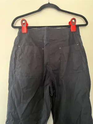 Maeve Black High Rise Straight Leg Pants 10 Stretch Preppy Minimalist Cotton thumbnail 4