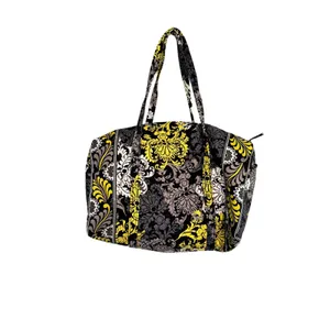 Vera Bradley‎ Floral Grand Traveler Bag Yellow Gray Black Quilted Duffle thumbnail 8