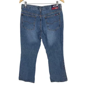 Vtg Bongo Jeans 13 City Rider Bootcut Embellished Flare Studded Y2K High‎ Rise thumbnail 6