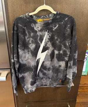 Aviator Nation crewneck sweatshirt featuring white lightning bolt women's Small thumbnail 1