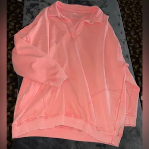 Aerie Happy Henley Everyday Polo Oversized Sweatshirt Size Medium thumbnail 12