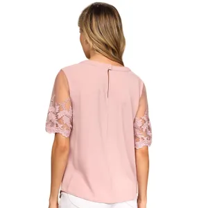 Lulus Lisa Marie Mauve Pink Embroidered Top size Medium NWT thumbnail 4