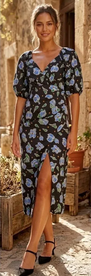 Mello Day Floral Midi Dress Size‎ Large thumbnail 1