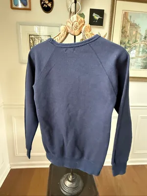 Adidas Navy Blue Trefoil Logo Sweatshirt S thumbnail 3