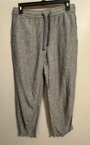 Mountain Khakis Women’s Small Gray Linen Blend Pull On Crop Pants thumbnail 1