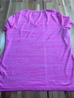 Adidas Climalite Ultimate Tee Pink Heather V Neck Athletic Shirt Women’s Large thumbnail 5