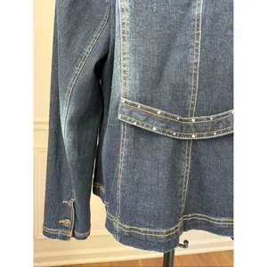 Lanie New York Women's Denim Rhinestone Blazer XL thumbnail 7