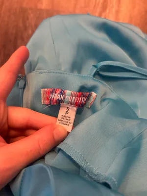 Blue Silk Urban Outfitters Dress thumbnail 3