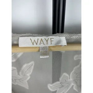WAYF Gray Neutral Sheer Floral Dean Crossover Peplum‎ Blouse Top Size 1X thumbnail 5
