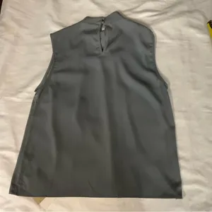 SHEIN MOTF Gray Sleeveless Blouse M NEW Corporate Siren Business Casual Classic thumbnail 4