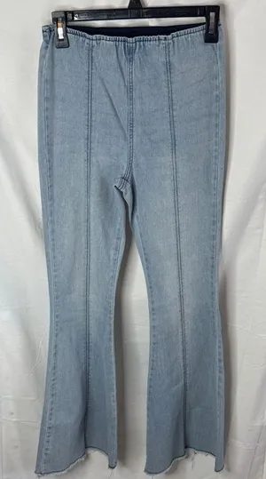 Light Blue Flare Jeans - Women's Wide Leg Denim thumbnail 1