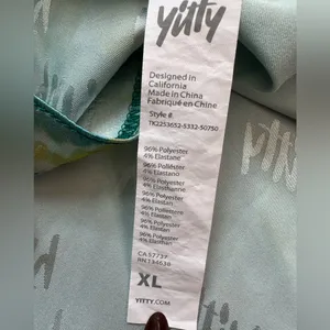 YITTY Satin Flowy Set Pajama Deep Sea‎ Top Size XL and Short Size Large Set of 2 thumbnail 5