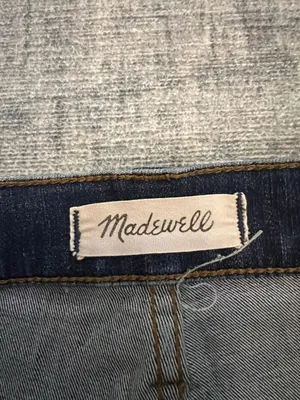 Madewell Blue Distressed Button Fly 10" High Rise Skinny Jeans Women's 25" thumbnail 4