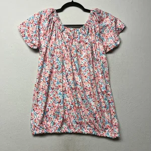 Woman's Floral Flutter Sleeve Smocked Waist Top thumbnail 5