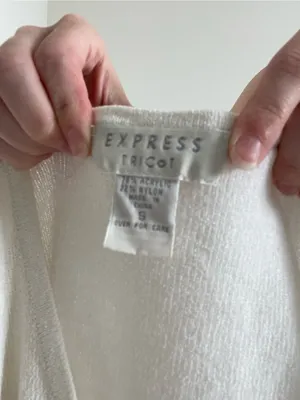 Vintage Express Cream Short-Sleeve Button Down Knit Top thumbnail 4
