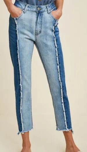Shop Above All Two Tone Fray Jeans thumbnail 1