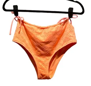 New Aerie Women’s Melon Orange High Rise String Side Tie Bikini Bottoms thumbnail 1