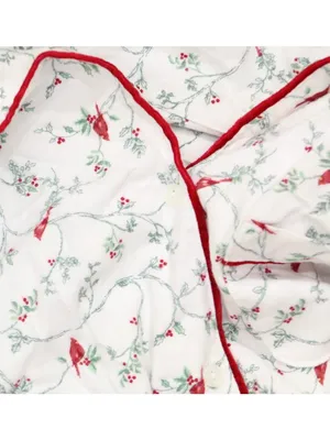 NWT Charter Club Printed Flannel Pajama Set Delicate Cardinal White Multi 1X thumbnail 10