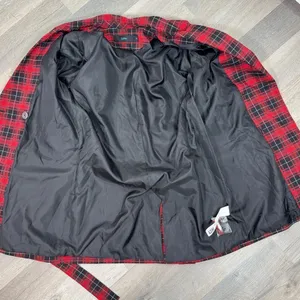 BeFree Tartan Plaid Double Breasted Tie Waist Trench‎ Overcoat Red XS thumbnail 10