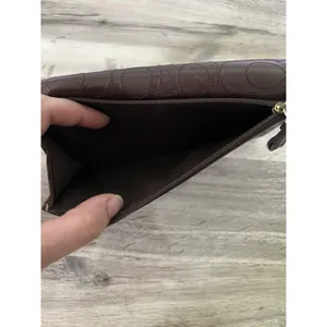 Coach Brown Leather C Monogram Stitched Continental Long Wallet Checkbook thumbnail 6